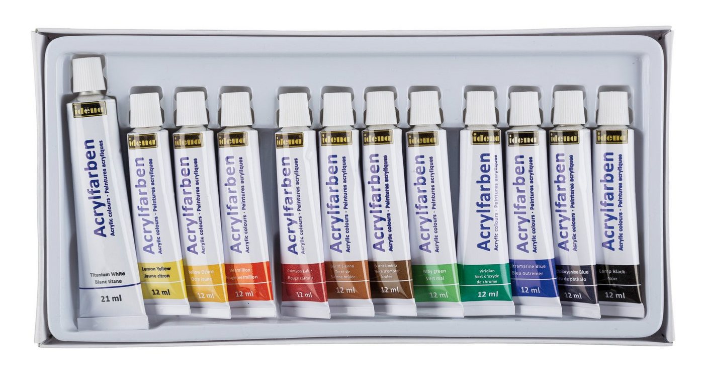 Idena Acrylfarbe Idena 622199 – Acrylfarbenset, 12 teilig, mit deckenden Acrylfarben Bild 3
