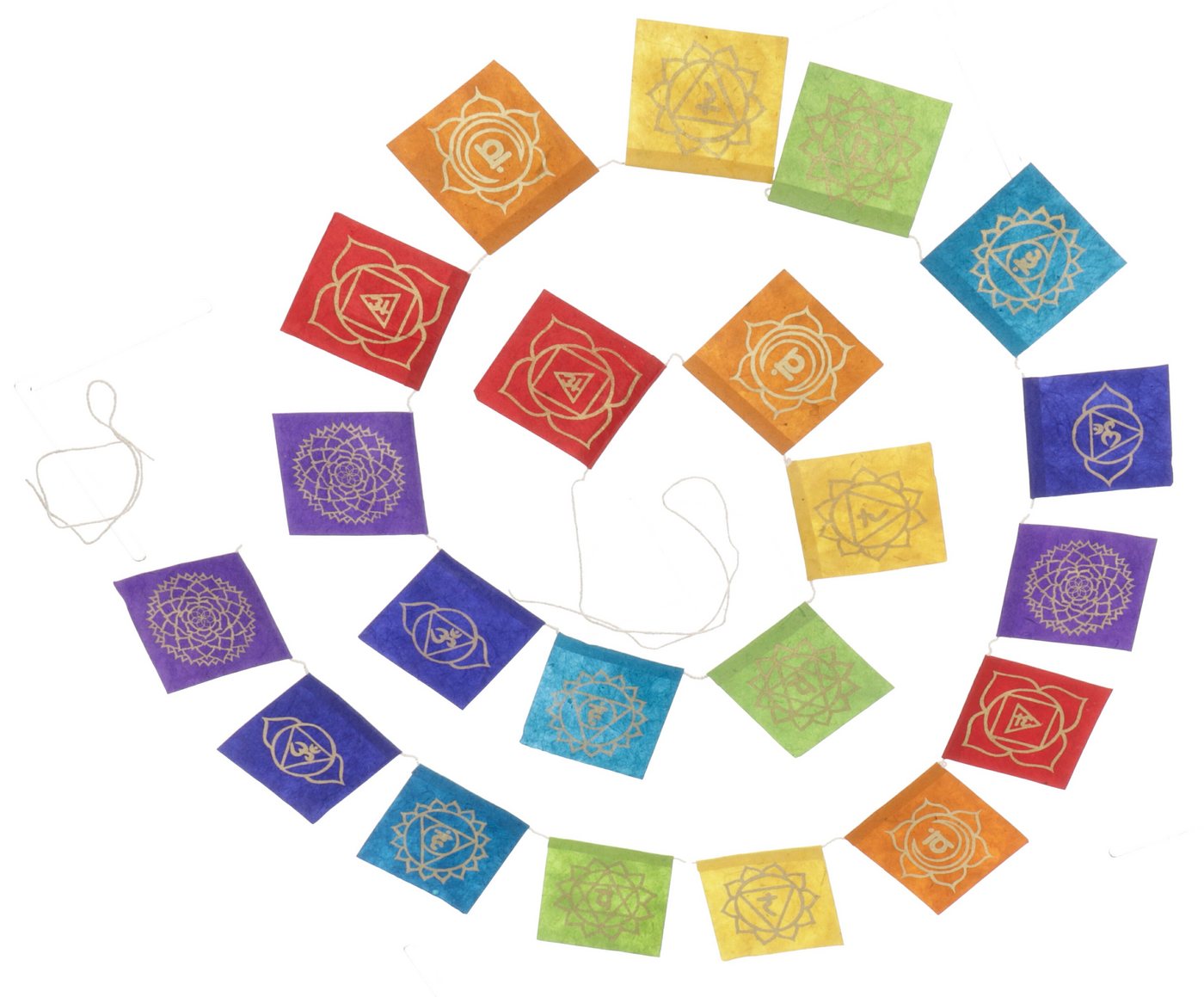 Guru-Shop Wimpelkette Gebetsfahne aus Papier 2,50 m, Buddhistische..
