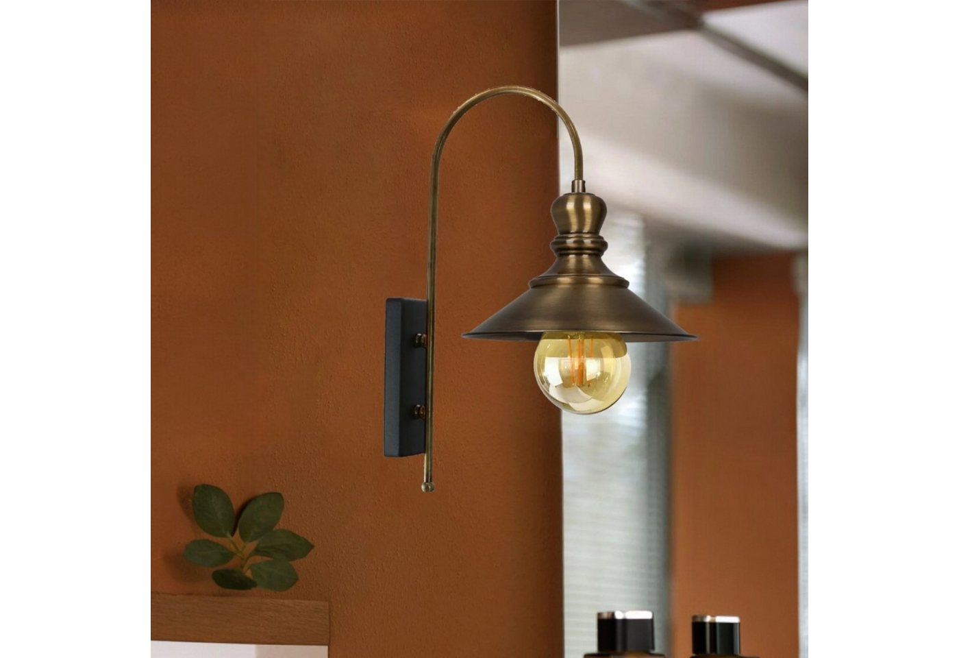 Bamyum Wandleuchte Nantes Antikeskupfer Wandleuchte Innen Metall, Vintage Wandlampe, ohne Leuchtmittel