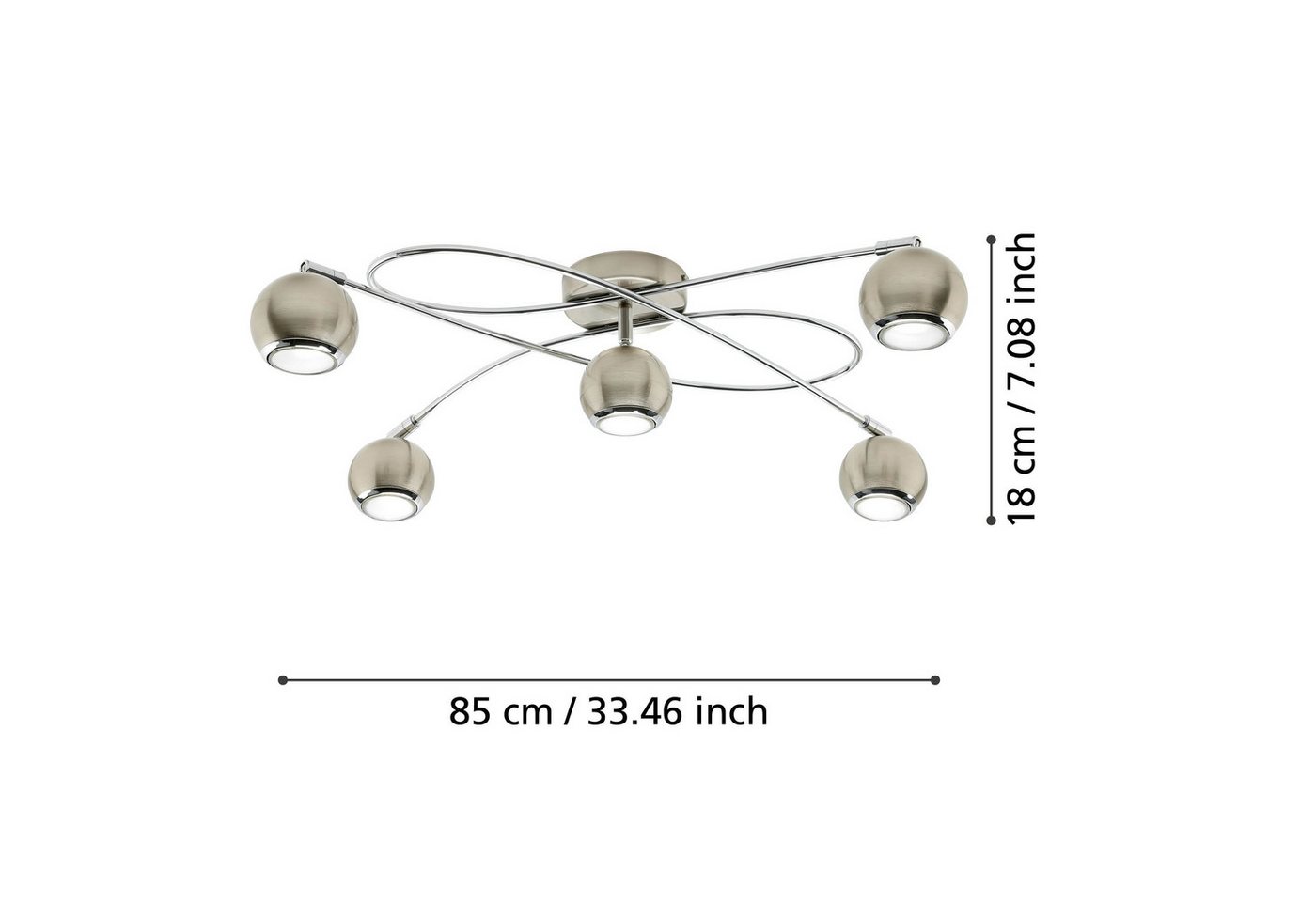 EGLO LED Deckenleuchte Locanda, Leuchtmittel inklusive, LED Deckenlampe, Deckenstrahler, Wohnzimmerlampe, inkl. GU10