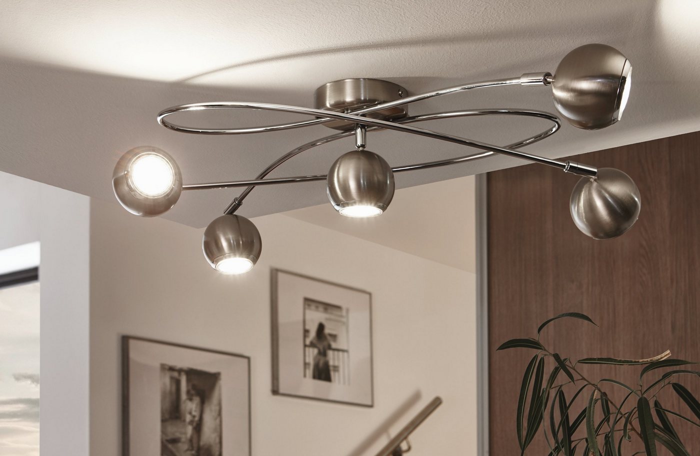 EGLO LED Deckenleuchte Locanda, Leuchtmittel inklusive, LED Deckenlampe, Deckenstrahler, Wohnzimmerlampe, inkl. GU10 Bild 3
