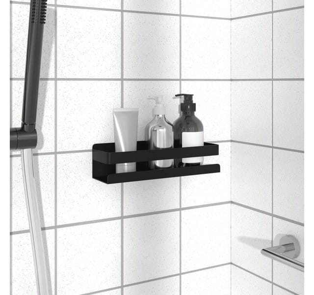 Duschablage Mattschwarz 23x6,5x6 cm Gebürsteter Edelstahl 304 Vidaxl