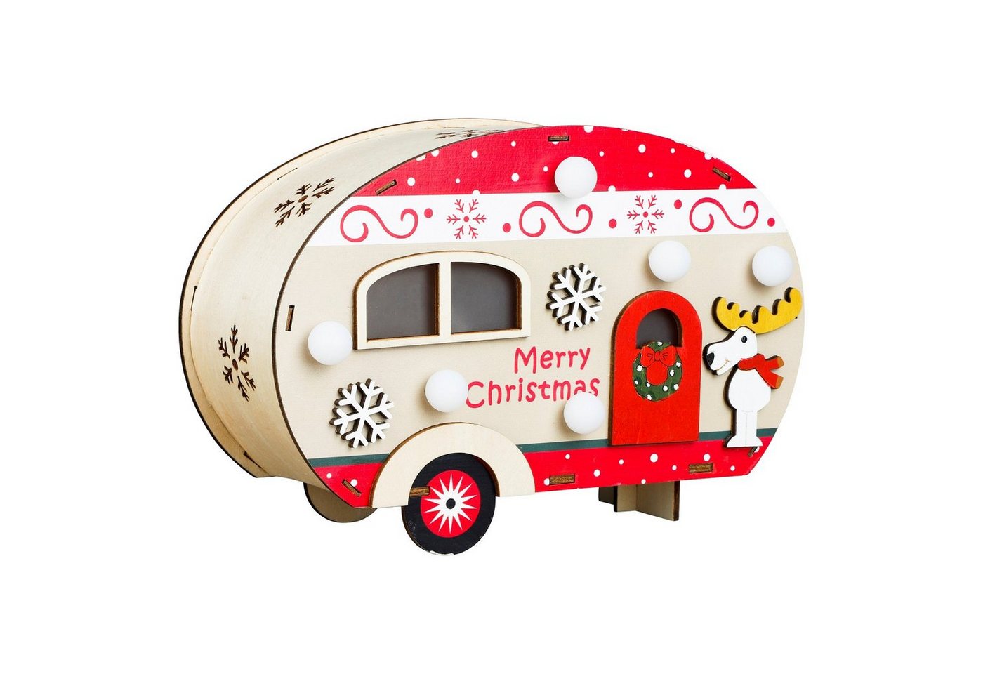 GartenHero LED-Lichterkette Weihnachten Wohnwagen Holz LED Tischleuchte Lichterkette