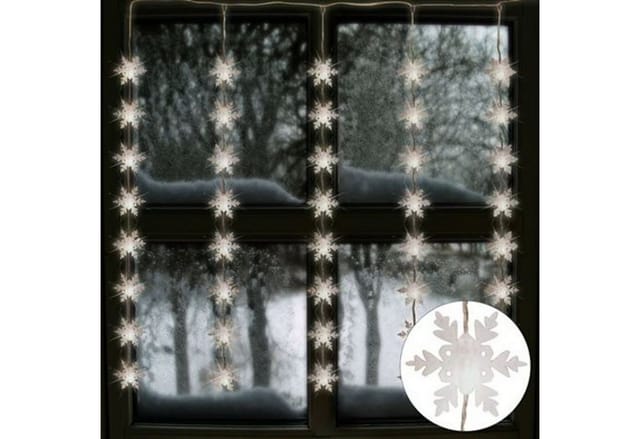 BURI Lichterkette LED Lichtervorhang Schneeflocken 75x85cm Weihnachtesdeko 40 Lichter