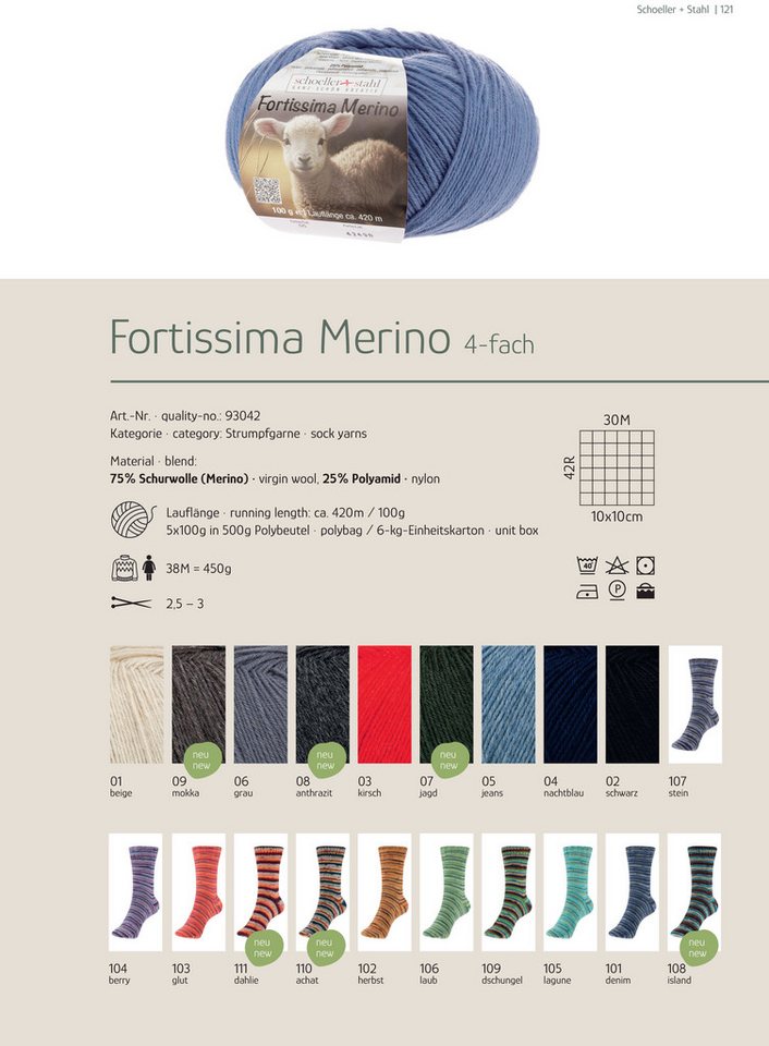 Schoeller + Stahl Fortissima Merino 4-fach Häkelwolle, 420 m, kuscheliges Tragegefühl Bild 2
