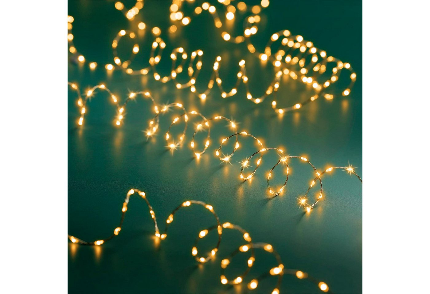 Lumineo LED-Lichterkette Lumineo Lichterkette STRING LIGHTS TWINKLE 378 LED 6 m, klassisch warm, Indoor/Outdoor, 8 Licht-Modi, 8h-Timer, + 5 Meter Bild 3