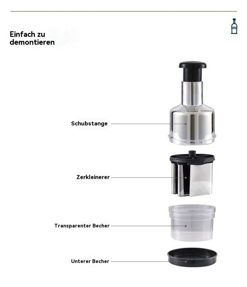 Blusmart Knoblauchpresse Knoblauchpresse aus Edelstahl 304, Edelstahl, Vielseitiges Küchengerät
