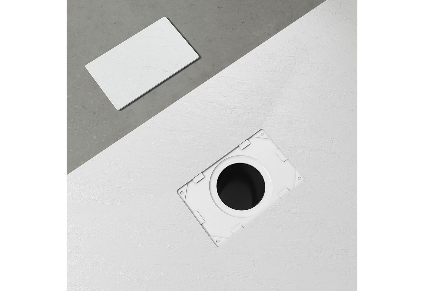 AQUALAVOS Duschwanne Duschtasse aus SMC Weiß Antirutsch Quadratisch 80 /90 /100 cm, Quadratisch, Sheet-Molding-Compound (SMC) , L: 80-100cm, B: 80-100cm Ablaufgarnitur nicht Inklusive Bild 2