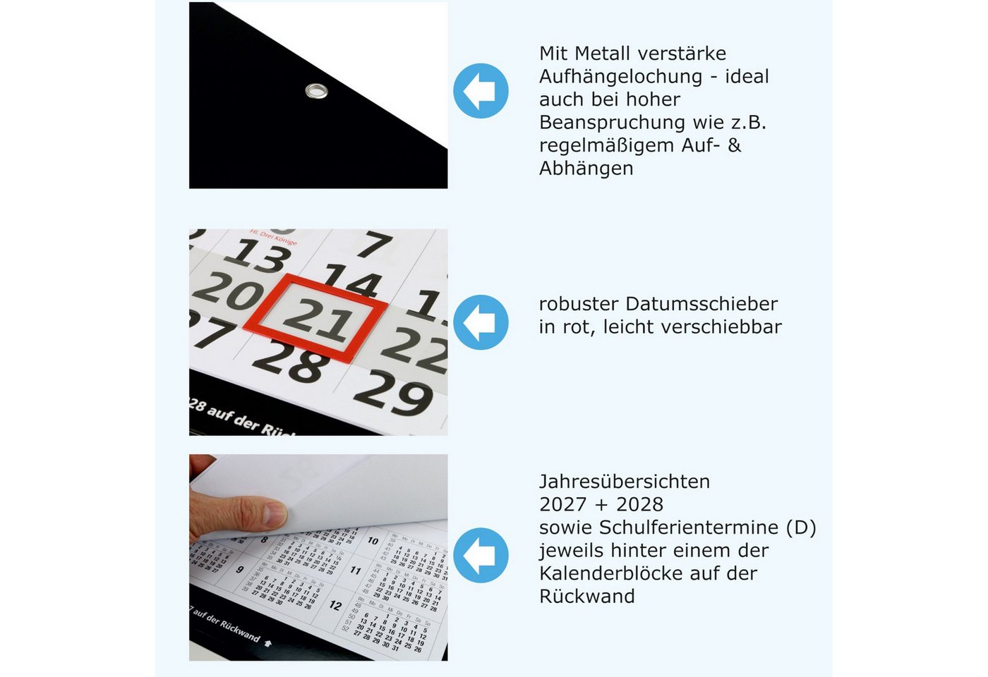 Anschütz Wandkalender XXL 3-Monatskalender 2027 Bild 3