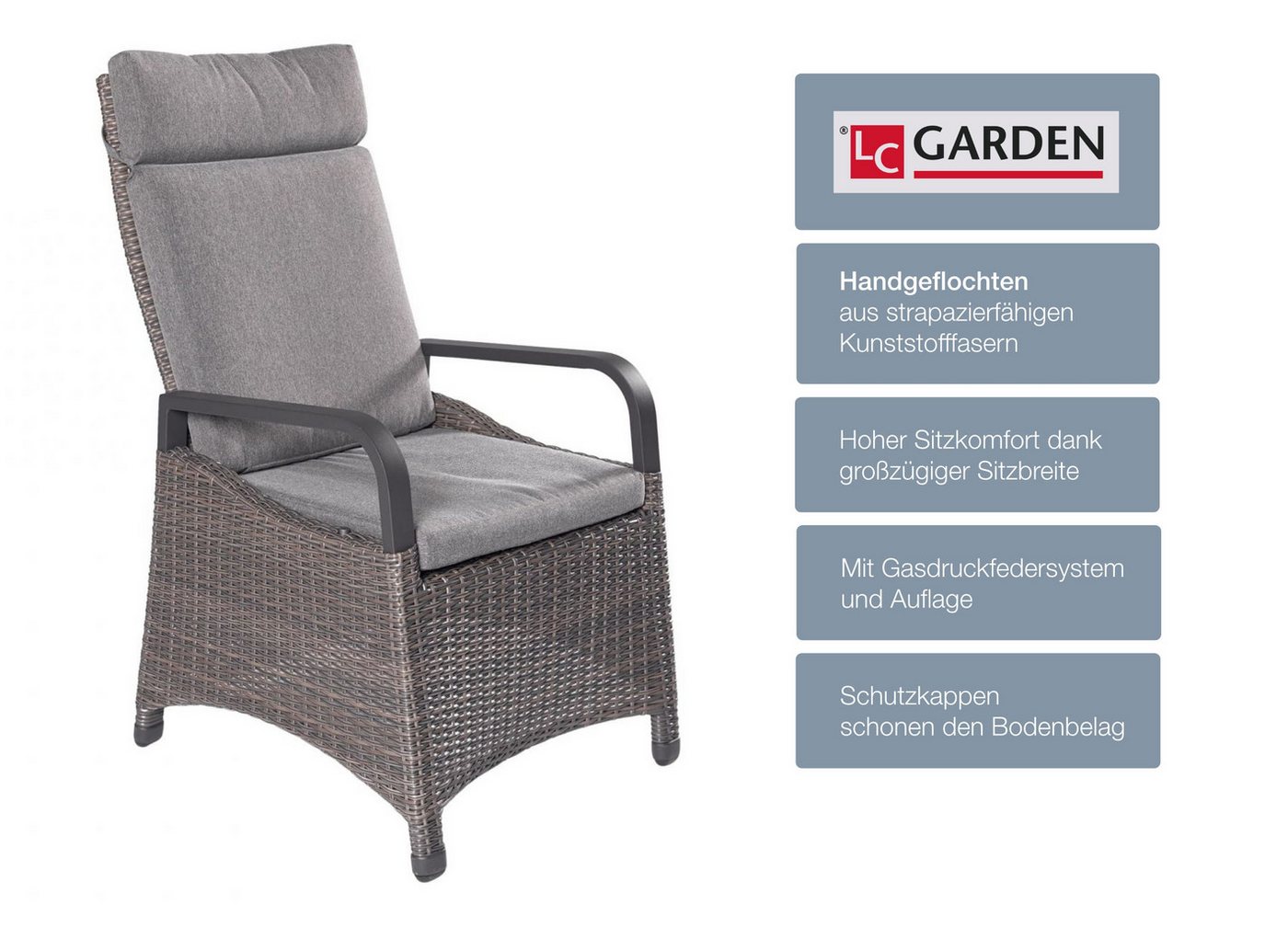 LC Garden Garten-Essgruppe Komido« Dining Set I Sitzgruppe Gartenset omega braun, (Set, 7-tlg), ausziehbarer Tisch Bild 2