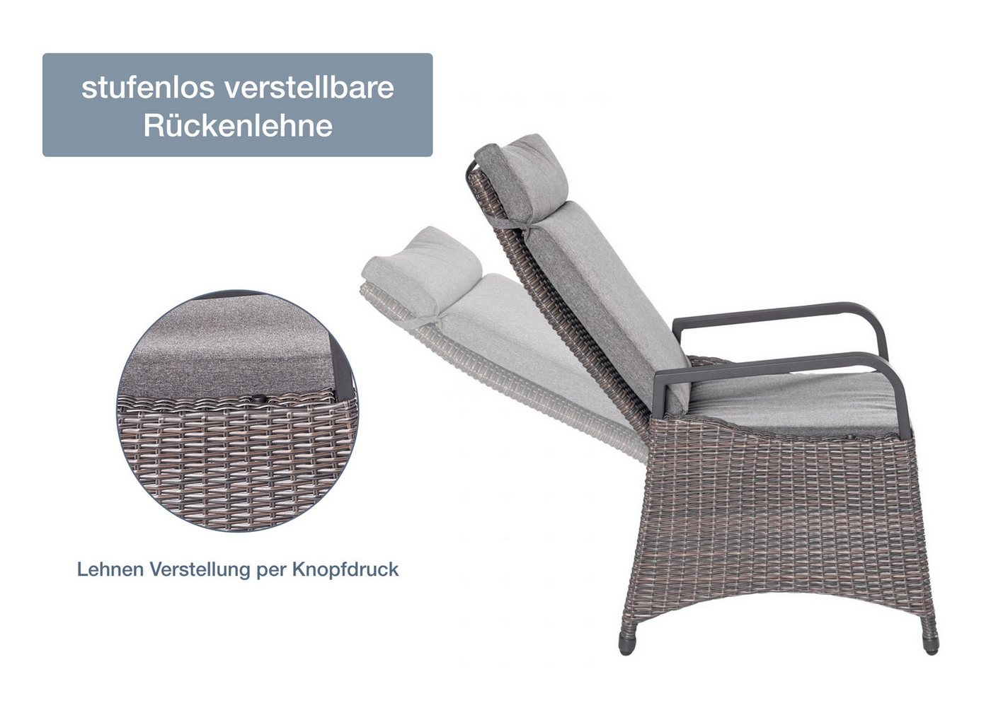LC Garden Garten-Essgruppe Komido« Dining Set I Sitzgruppe Gartenset omega braun, (Set, 7-tlg), ausziehbarer Tisch Bild 4
