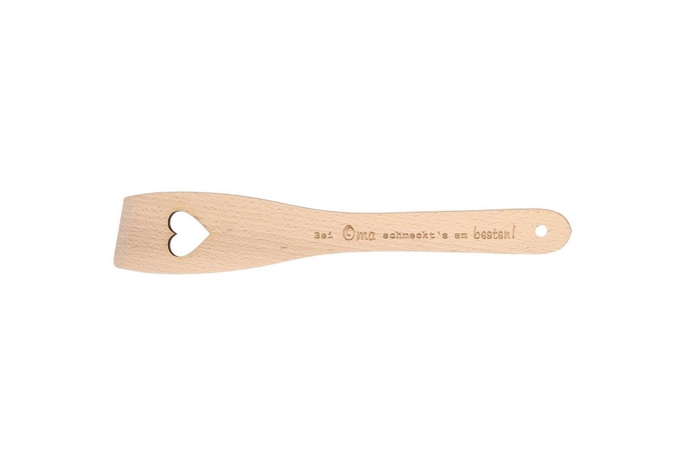 Spruchreif® Pfannenwender Pfannenwender aus Holz mit Herz und Gravur · Geschenk für Mama und Oma
