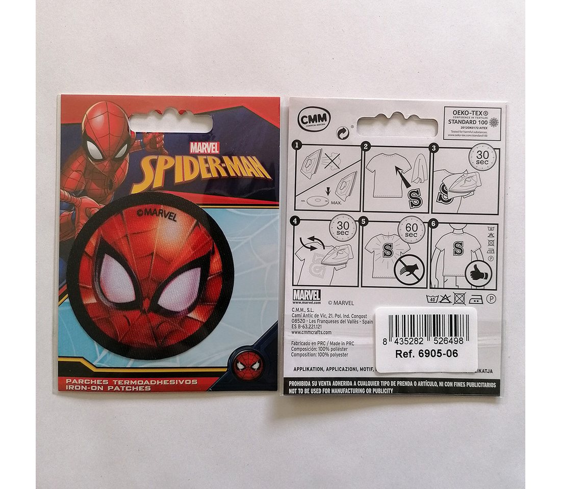 MARVEL Aufnäher Bügelbild, Aufbügler, Applikationen, Patches, Flicken, zum aufbügeln, Polyester, Spiderman Symbol - Größe: 6,3 x 6,3 cm Bild 5