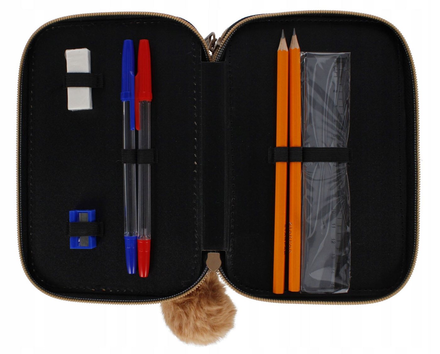 Festivalartikel Federtasche Dreifach-Federmappe Starpak Goldene Katze Einhorn Set für Mädchen 30 Bild 2