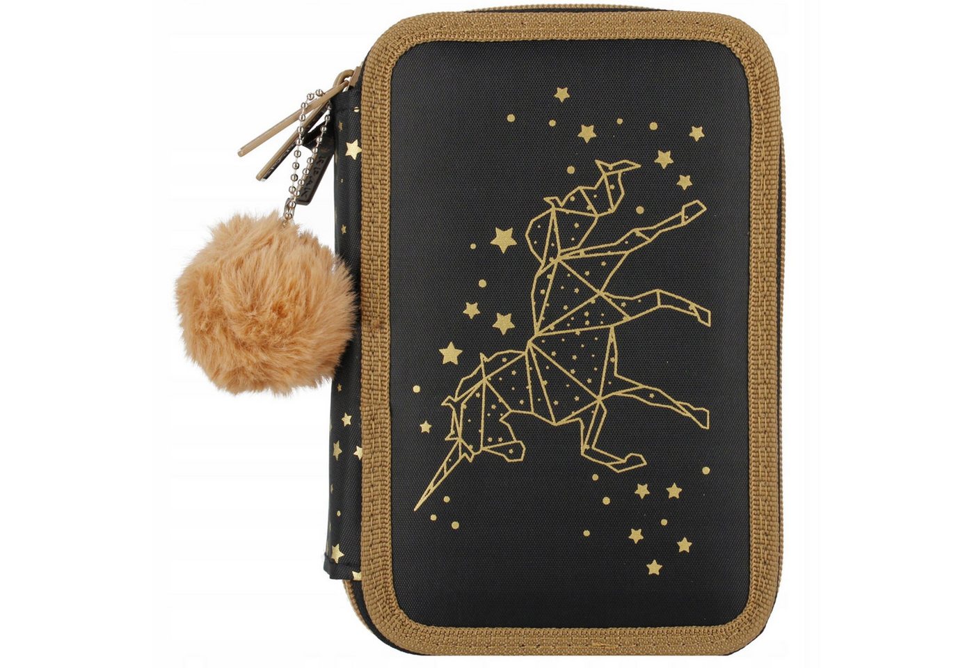 Festivalartikel Federtasche Dreifach-Federmappe Starpak Goldene Katze Einhorn Set für Mädchen 30 Bild 3