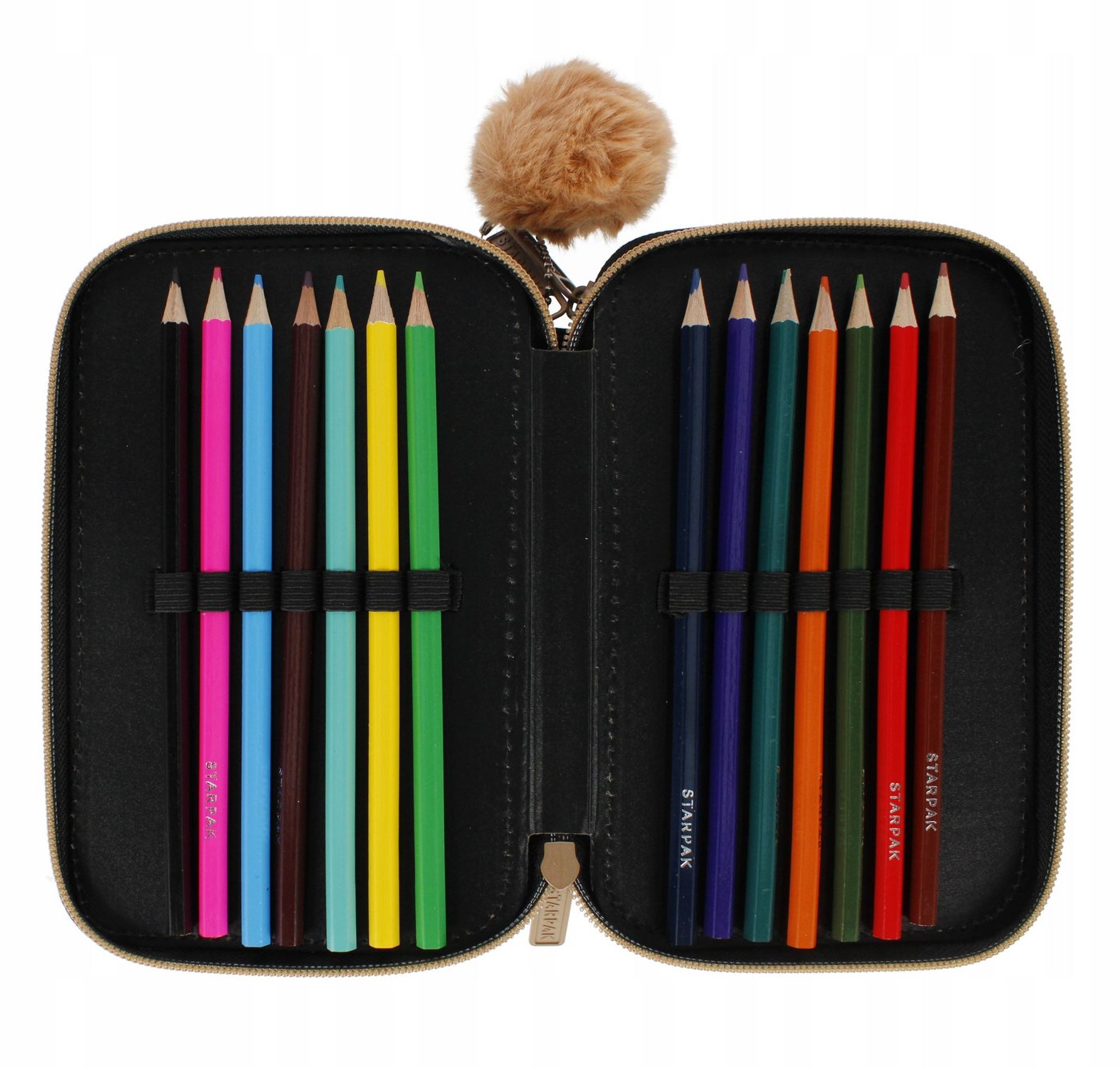 Festivalartikel Federtasche Dreifach-Federmappe Starpak Goldene Katze Einhorn Set für Mädchen 30 Bild 5