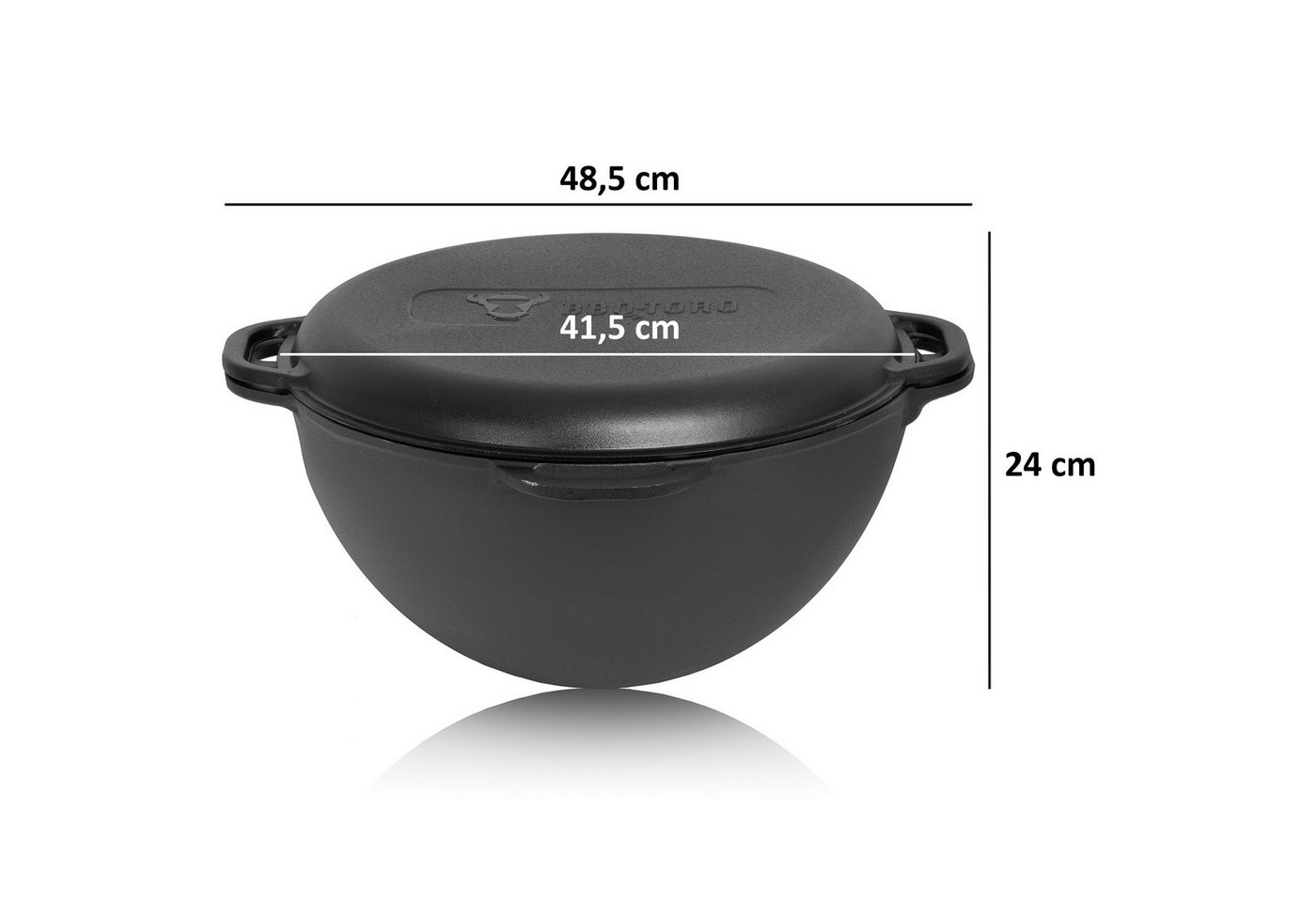 BBQ-Toro Feuerstelle Gusseisen Kazan 19 L mit Kazan Ofen Ø 44 cm, Gusstopf mit Deckel Bild 5