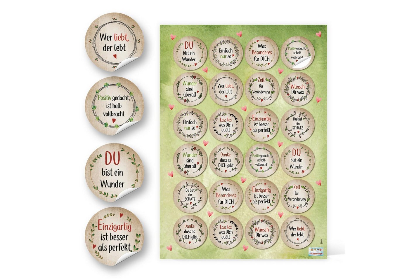 Logbuch-Verlag Aufkleber Aufkleber Set mit Sprüchen - 5 x 24 Geschenkaufkleber zum Briefe Bild 4