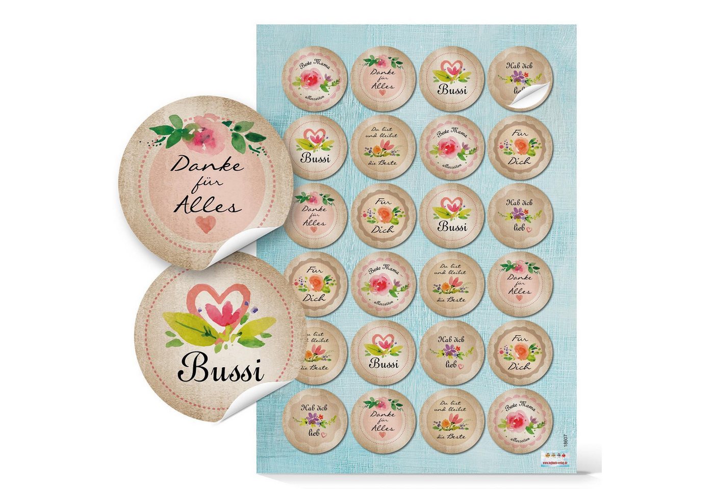 Logbuch-Verlag Aufkleber Aufkleber Set mit Sprüchen - 5 x 24 Geschenkaufkleber zum Briefe Bild 5