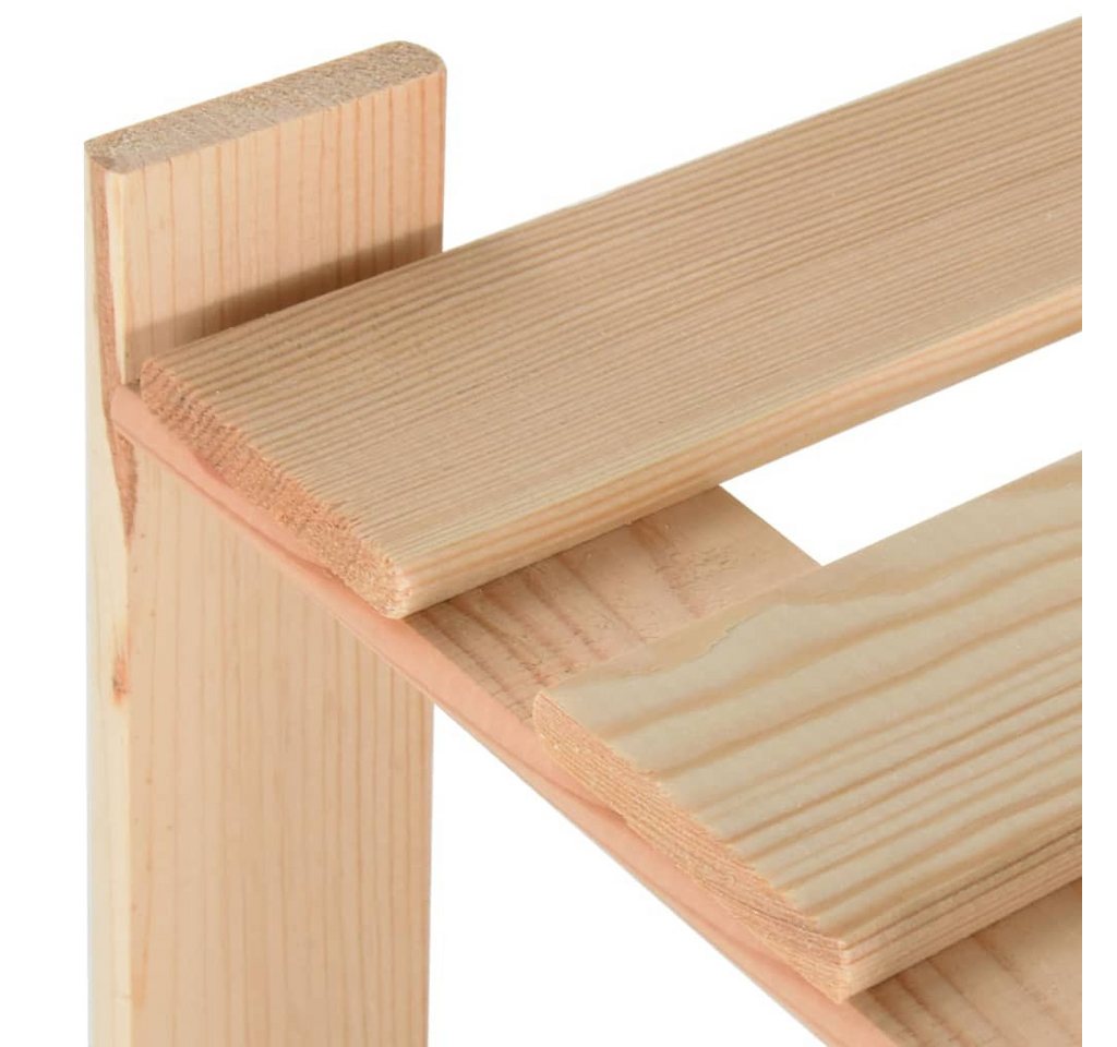 furnicato Aktenregal Massivholz Regal 60 x 28,5 x 90 cm in Naturfarbe mit 3 Regalböden, 1-tlg., Stabiles Standregal mit integriertem Kippschutz für das Badezimmer Bild 2