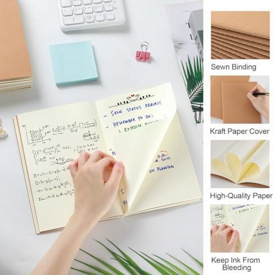 FELIXLEO Notizbuch Hochwertiges Kraft Cover bietet einen stabilen Schutz für Notizen Bild 4