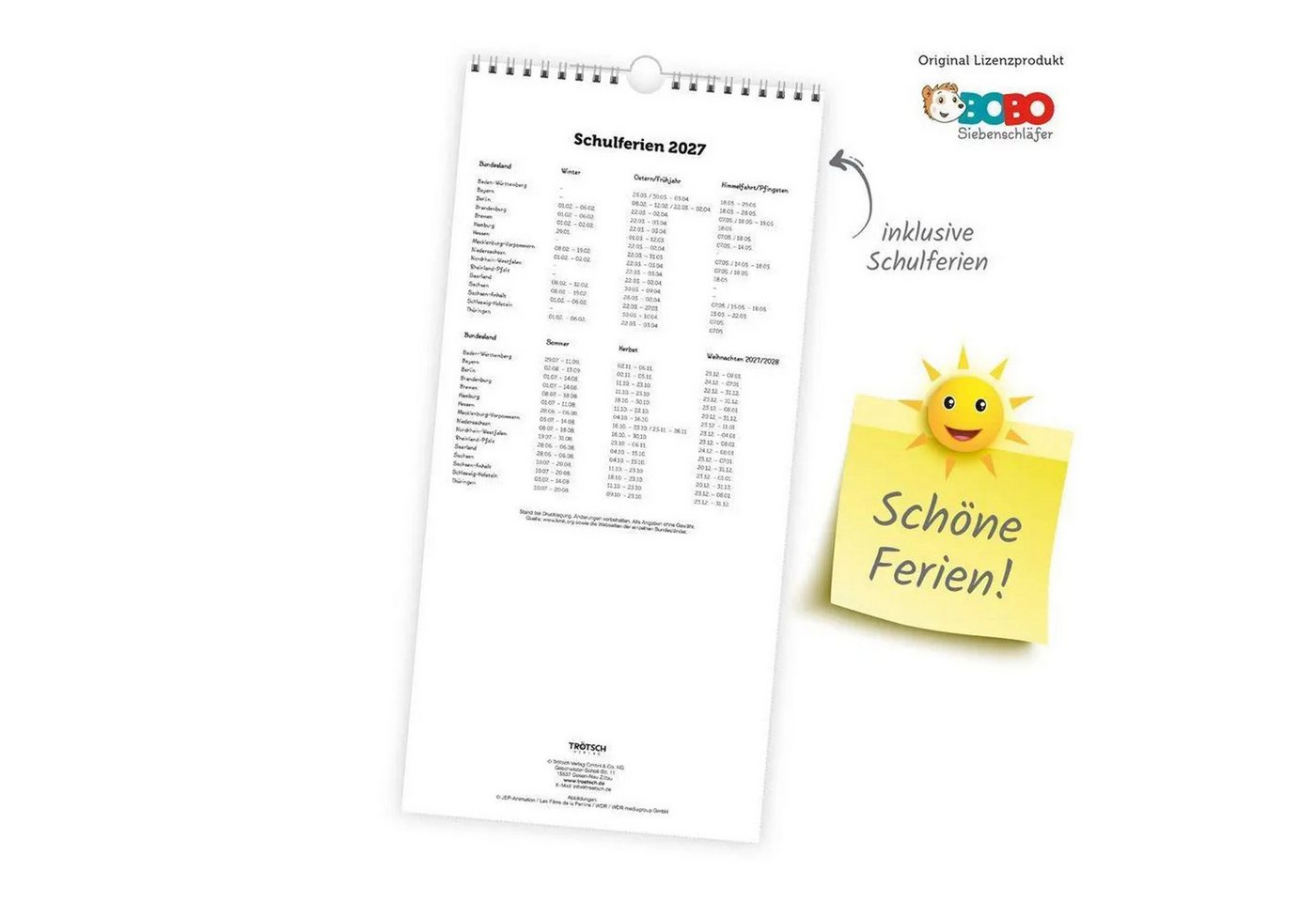 Trötsch Verlag Wandkalender TRÖTSCH - Familienkalender Bobo Siebenschläfer 2027 Bild 4