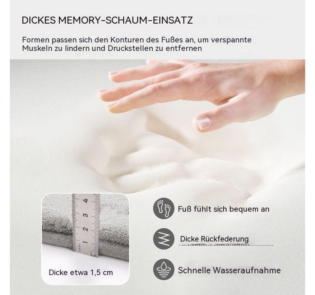 Zyronn Badematte Badematte aus Memory-Schaum, rutschfest, saugstark,Blättermotiv, Höhe 40 mm, Mikrofaser, maschinenwaschbar, für Bad und Badewanne Bild 2