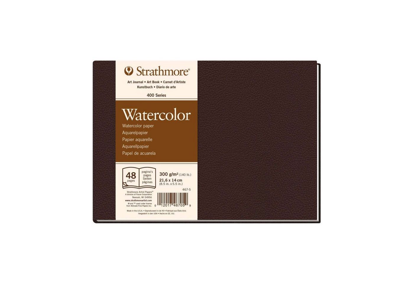 Strathmore Artist Papers™ Skizzenblock Aquarell Art Journal - 400 Watercolor Book Hardcover, 300 g/m², 48 Seiten, Aquarellpapier in Künstlerqualität