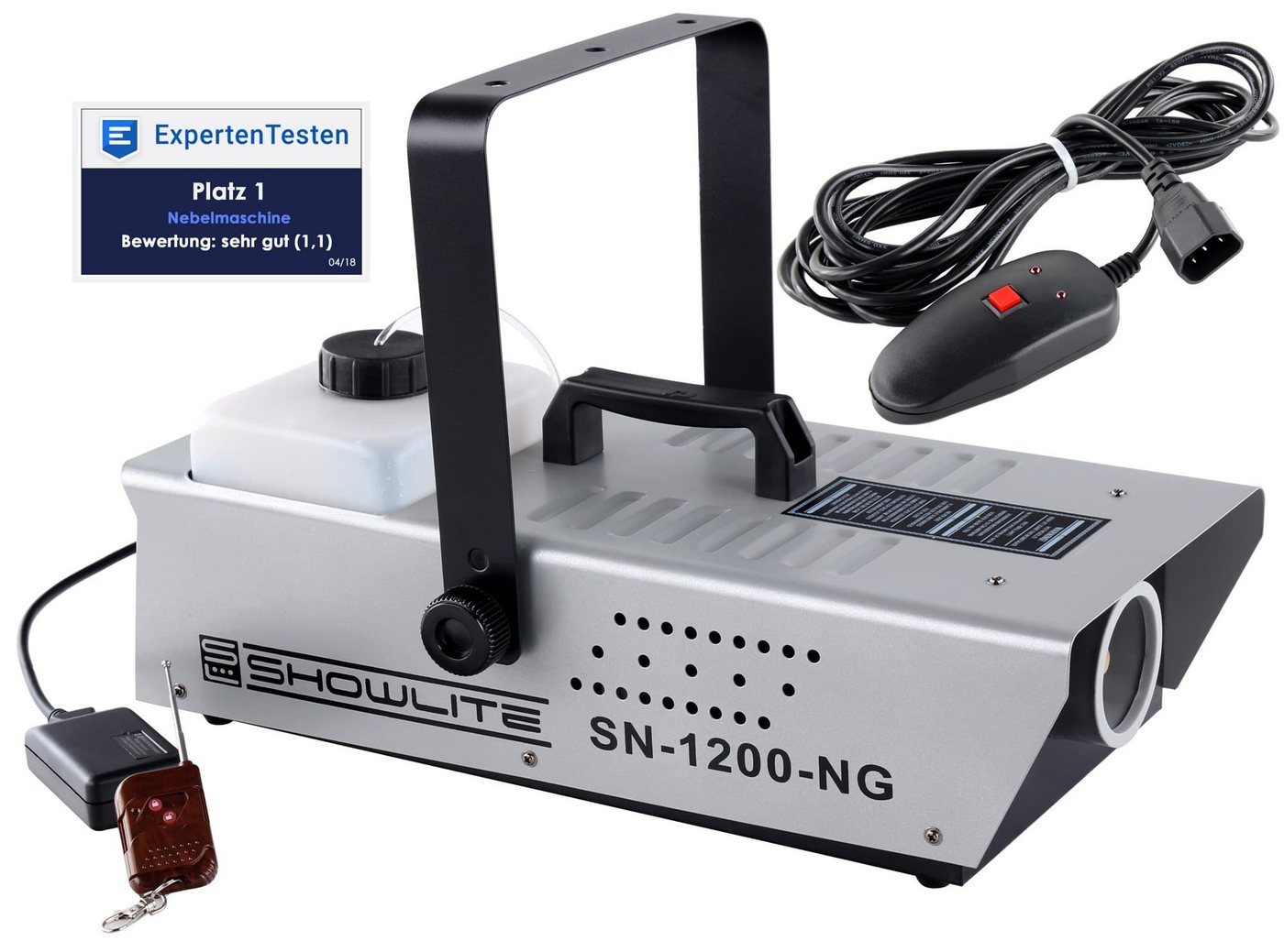 Showlite Discolicht SN-1200 Nebelmaschine 1200W, Smoke Machine, Funkfernbedienung mit bis zu 10m Reichweite Bild 3