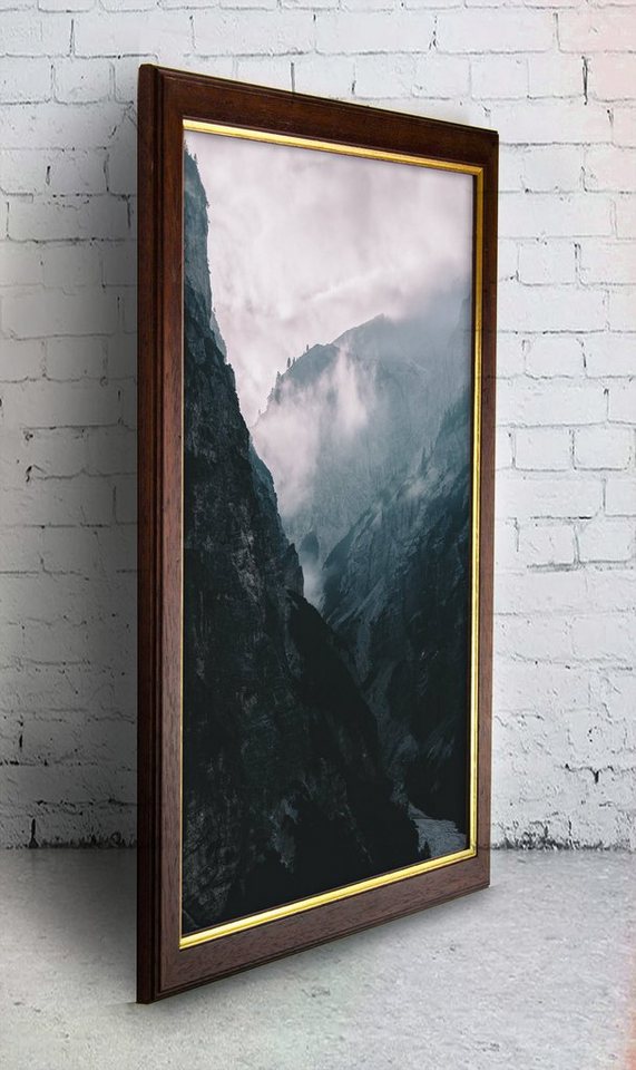 Einzelrahmen Bilderrahmen Cambridge, (1 Stück), 50x70 cm, Nussbaum Gold, Holz Bild 4