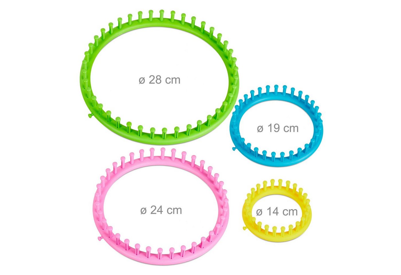 relaxdays Kreativset 6-teiliges Strickring Set, (6-tlg)