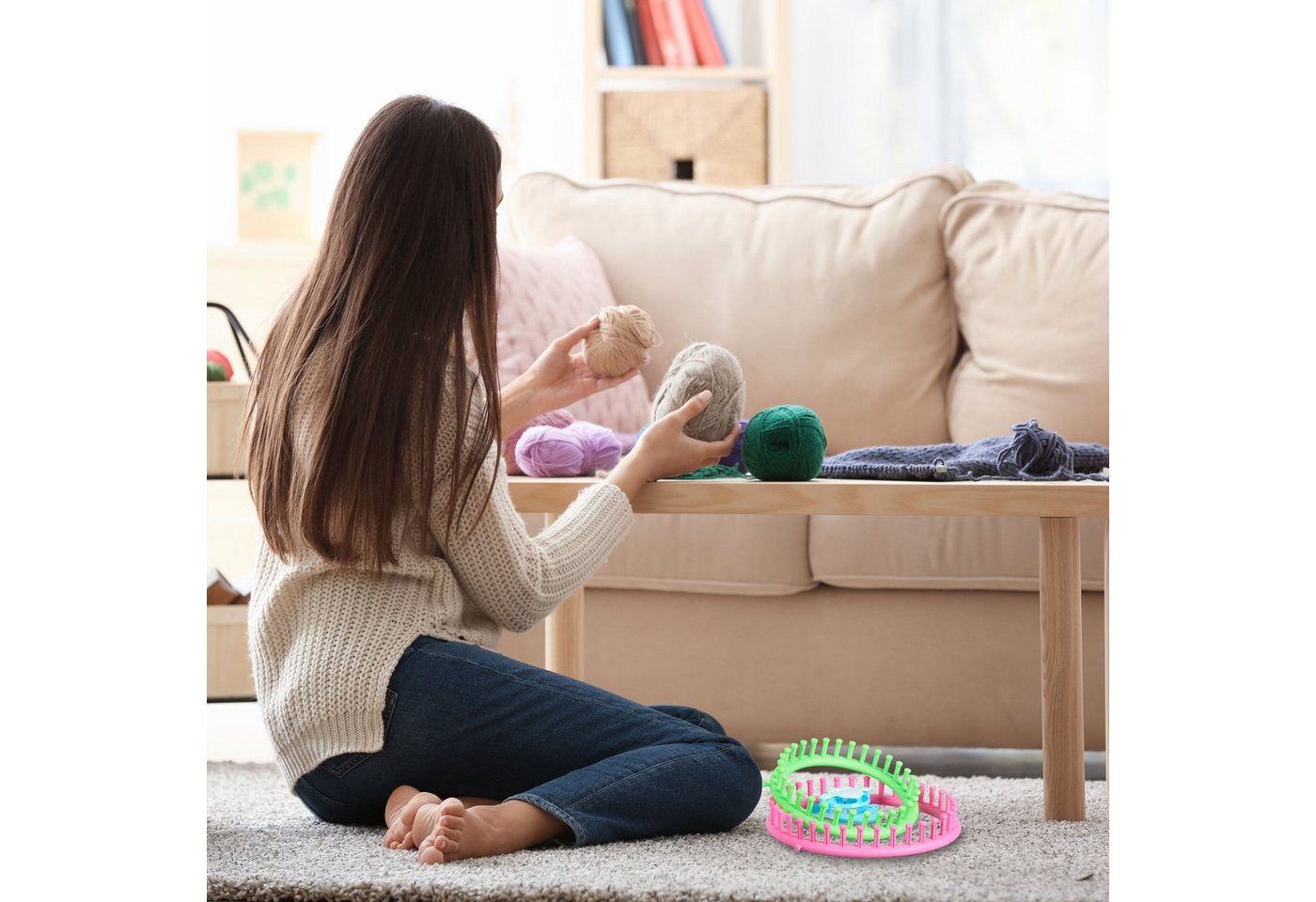 relaxdays Kreativset 10-teiliges Strickring Set, (10-tlg)