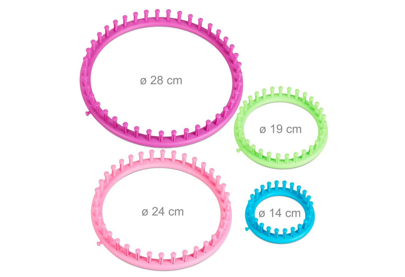 relaxdays Kreativset 10-teiliges Strickring Set, (10-tlg) Bild 4