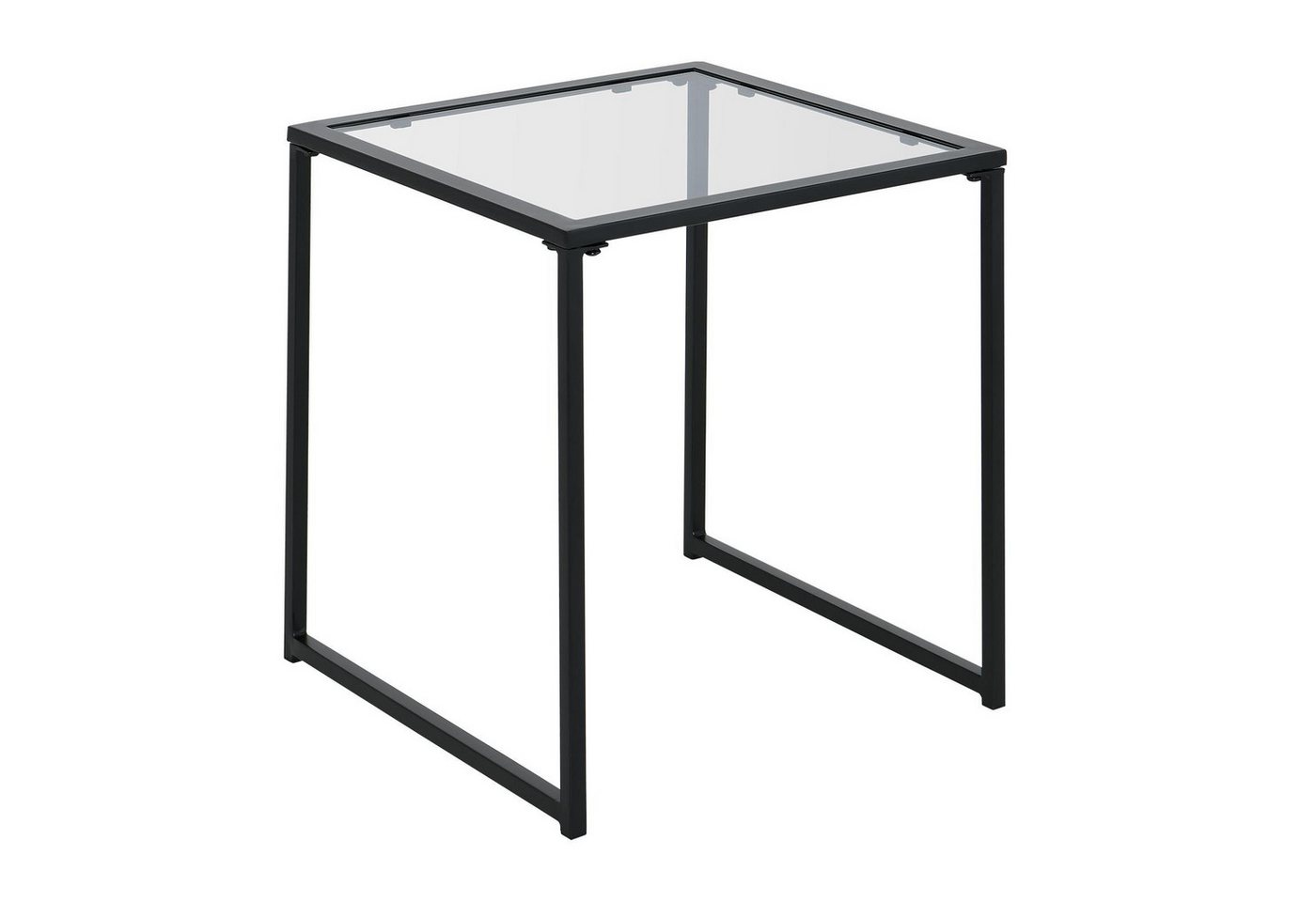 KOMFOTTEU Gartentisch Beistelltisch, aus gehärtetem Glas & Metall Bild 4