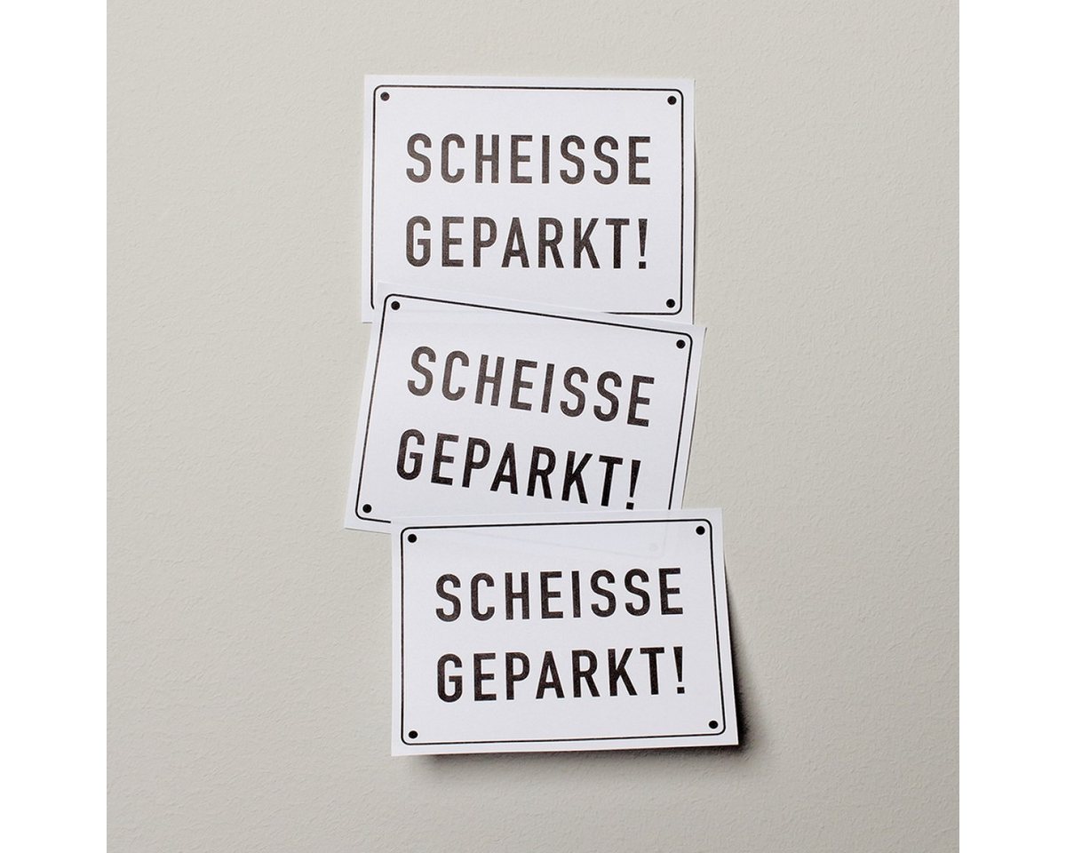 WestCraft Haftnotizblock Scheisse geparkt? Haftnotizen für die Windschutzscheibe, 50 Blatt, gewaltfrei seinem Ärger Luft verschaffen