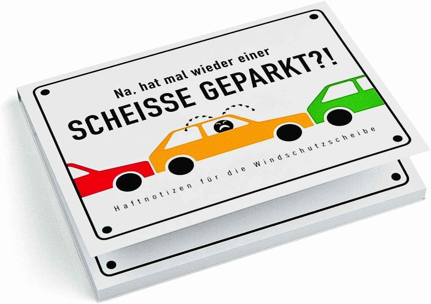 WestCraft Haftnotizblock Scheisse geparkt? Haftnotizen für die Windschutzscheibe, 50 Blatt, gewaltfrei seinem Ärger Luft verschaffen Bild 2