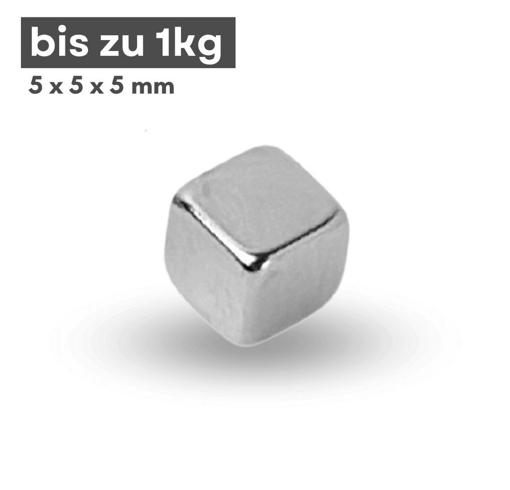 MaajeeKuto Magnet Neodym Magnet 5x5x5 mm N38 Würfelmagnet 1kg Haftkraft Stark (10-St) Bild 4