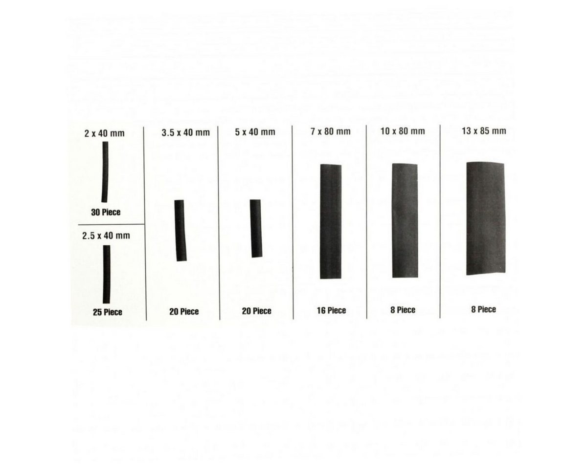 Benson Tools Wärmeschrumpfschlauch Vielseitiges Schrumpfschlauch-Set in Sortimentsbox 600V 125 °C, 127-tlg., Kompakt und organisiert Bild 3