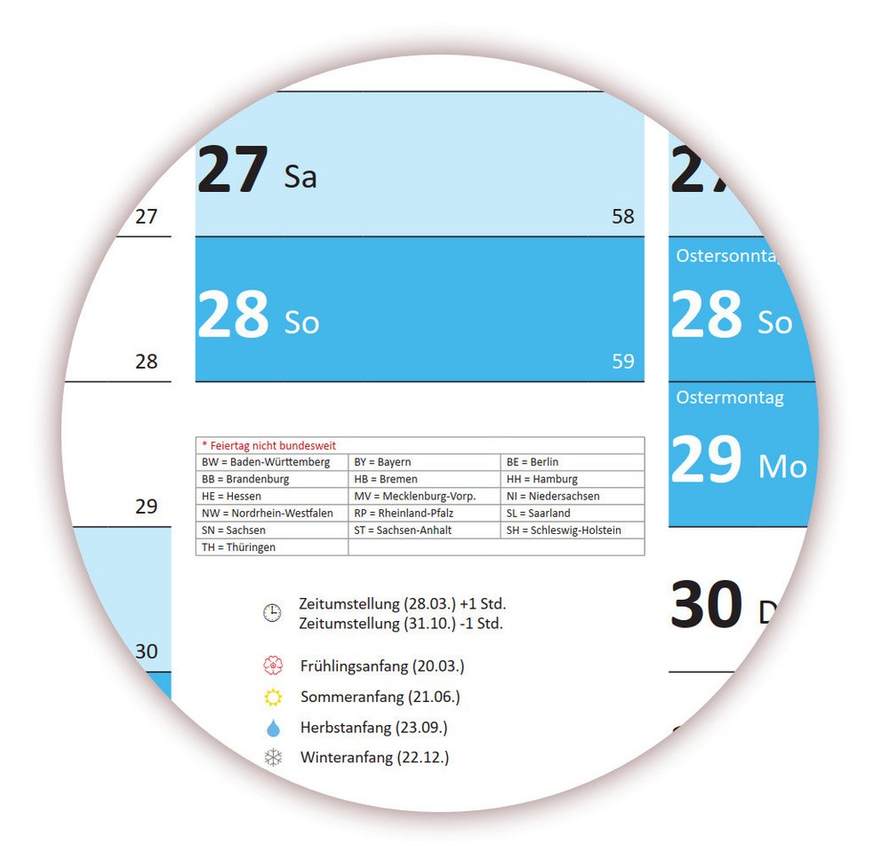 LYSCO Wandkalender Rainbow Premium Classic2 Wandplaner 2027 (gerollt), erhältlich in den Formaten DIN A2, DIN A1 und DIN A0, Rainbow Kalender Terminkalender Bürokalender Jahreskalender Bild 2