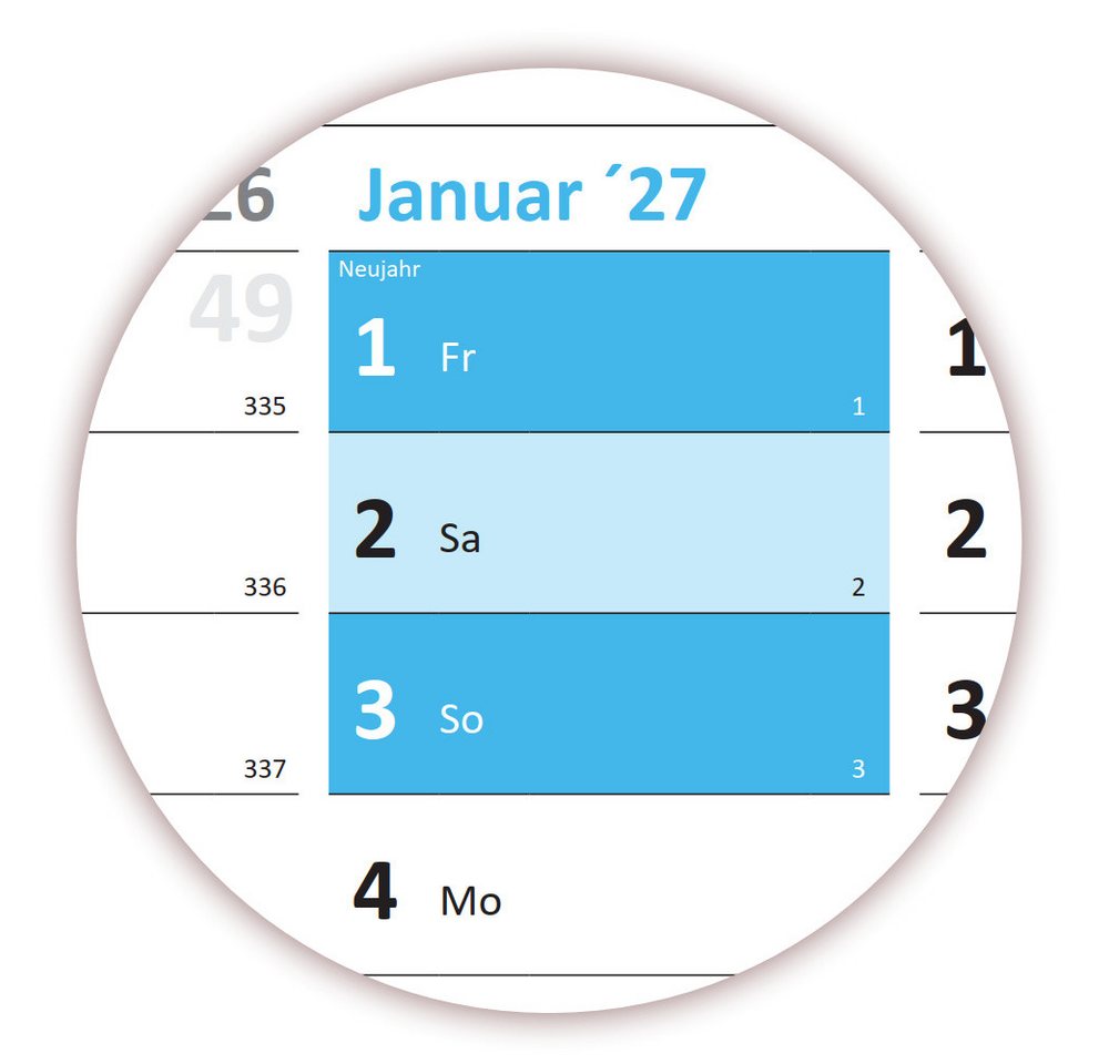 LYSCO Wandkalender Rainbow Premium Classic2 Wandplaner 2027 (gerollt), erhältlich in den Formaten DIN A2, DIN A1 und DIN A0, Rainbow Kalender Terminkalender Bürokalender Jahreskalender Bild 4