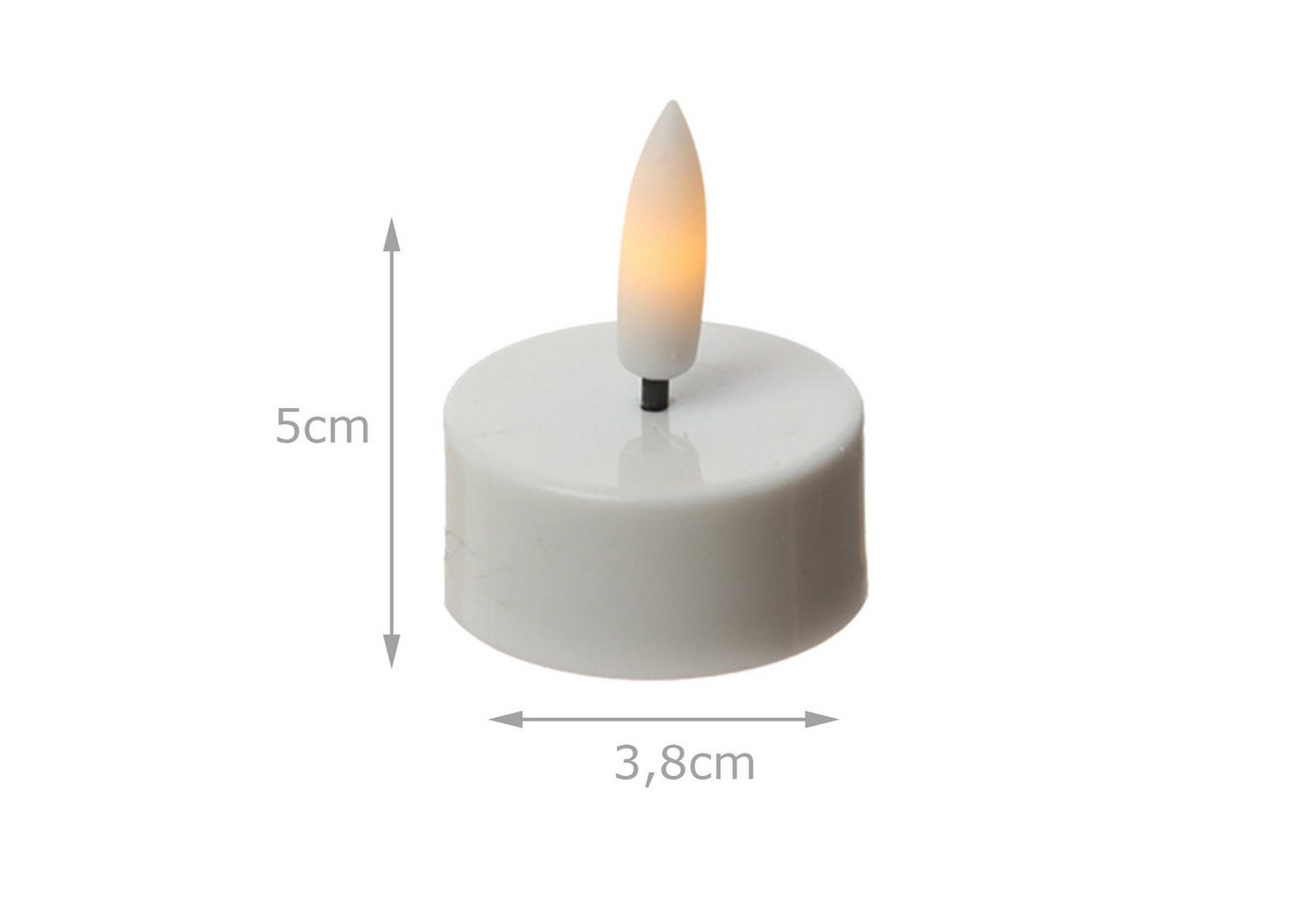 Adilina LED-Teelicht LED Teelichter mit Batterien Timer flackernd D: 3,8cm weiß 6er Set, LED Classic, warmweiß (2100K bis 3000K) Bild 4