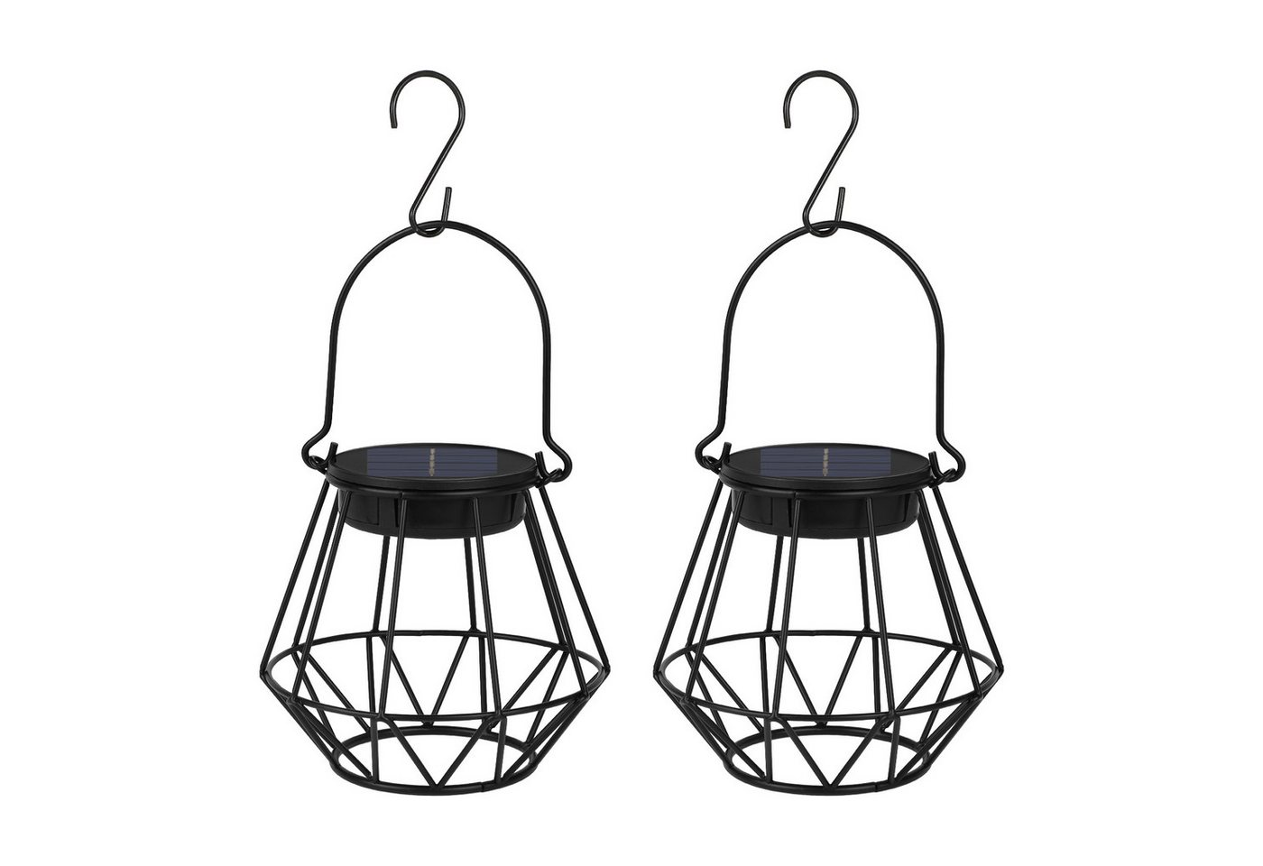 Kimjo LED Solarleuchte Hängende IP65 Solar-Außenlaternen für Balkon Terrasse, LED Lampenperlen, Warmweiß, Solarbetrieben, IP65 wetterfest, hängend & stehend nutzbar Bild 2