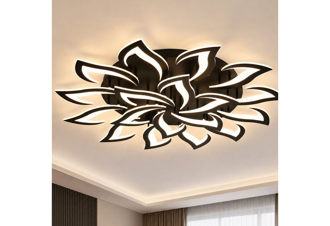 Riserva LED Deckenleuchte LED Deckenleuchte 120W Schwarz, dimmbar, 3000K–6500K, Fernbedienung Bild 5