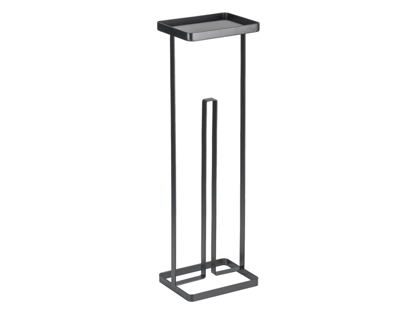 Yamazaki Toiletten-Ersatzrollenhalter Tower Toilettenpapierständer Toilettenpapierhalter mit Ablage, Ablagefläche für Handy, Uhr, Schlüssel, freistehend, Metallgestell