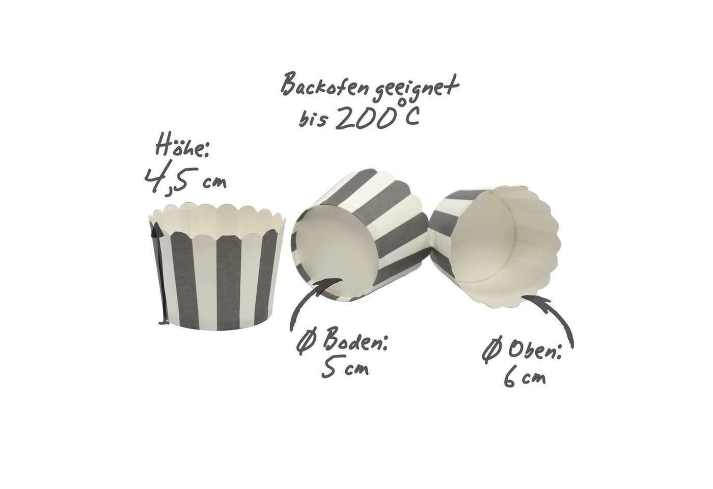 Frau WUNDERVoll Muffinform 50 Muffin Backformen rosa, weisse Sterne Durchmesser 5cm, Höhe 4,5cm, (50-tlg) Bild 2