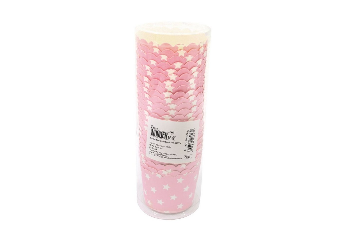 Frau WUNDERVoll Muffinform 50 Muffin Backformen rosa, weisse Sterne Durchmesser 5cm, Höhe 4,5cm, (50-tlg) Bild 3