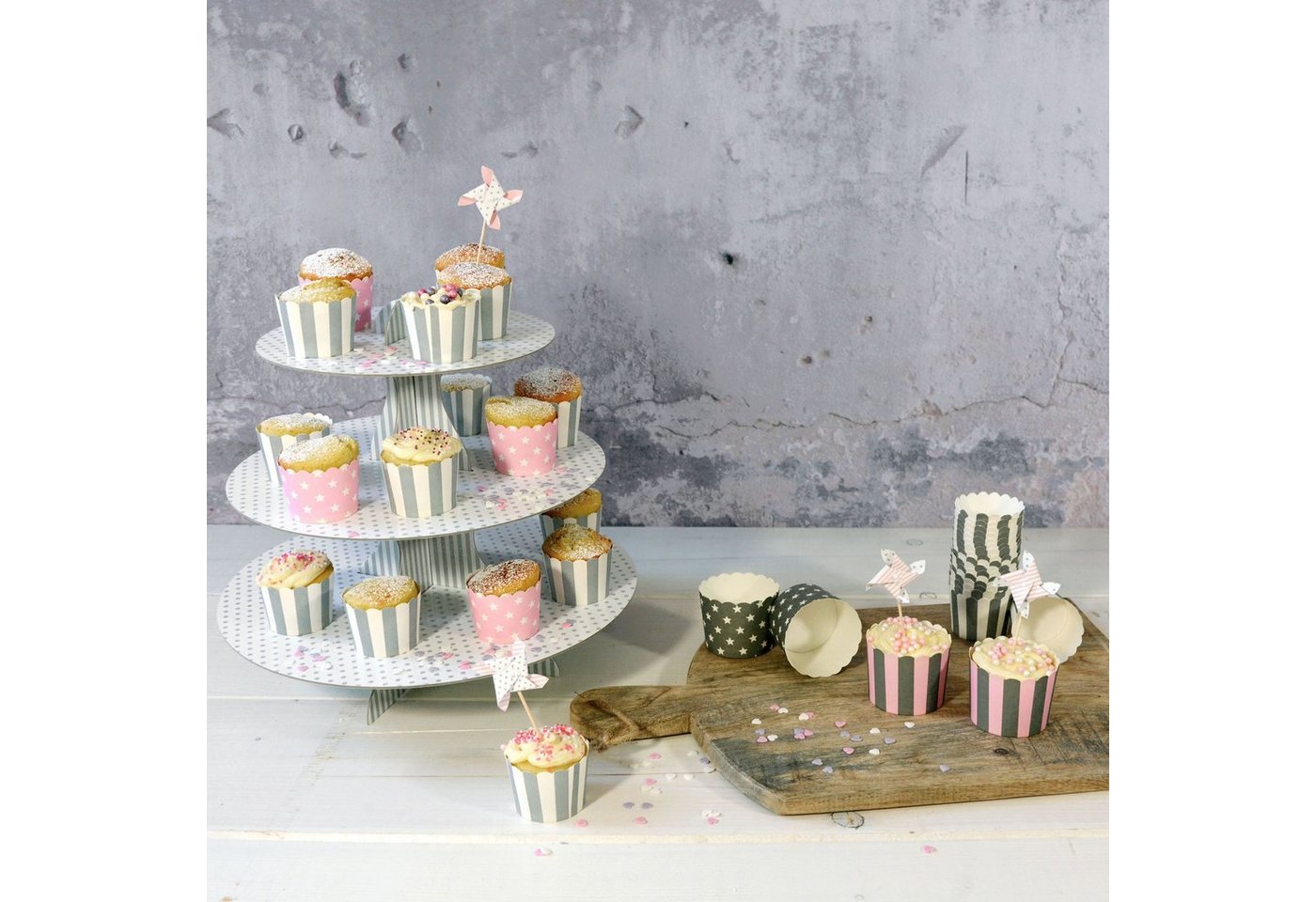 Frau WUNDERVoll Muffinform 50 Muffin Backformen rosa, weisse Sterne Durchmesser 5cm, Höhe 4,5cm, (50-tlg) Bild 5