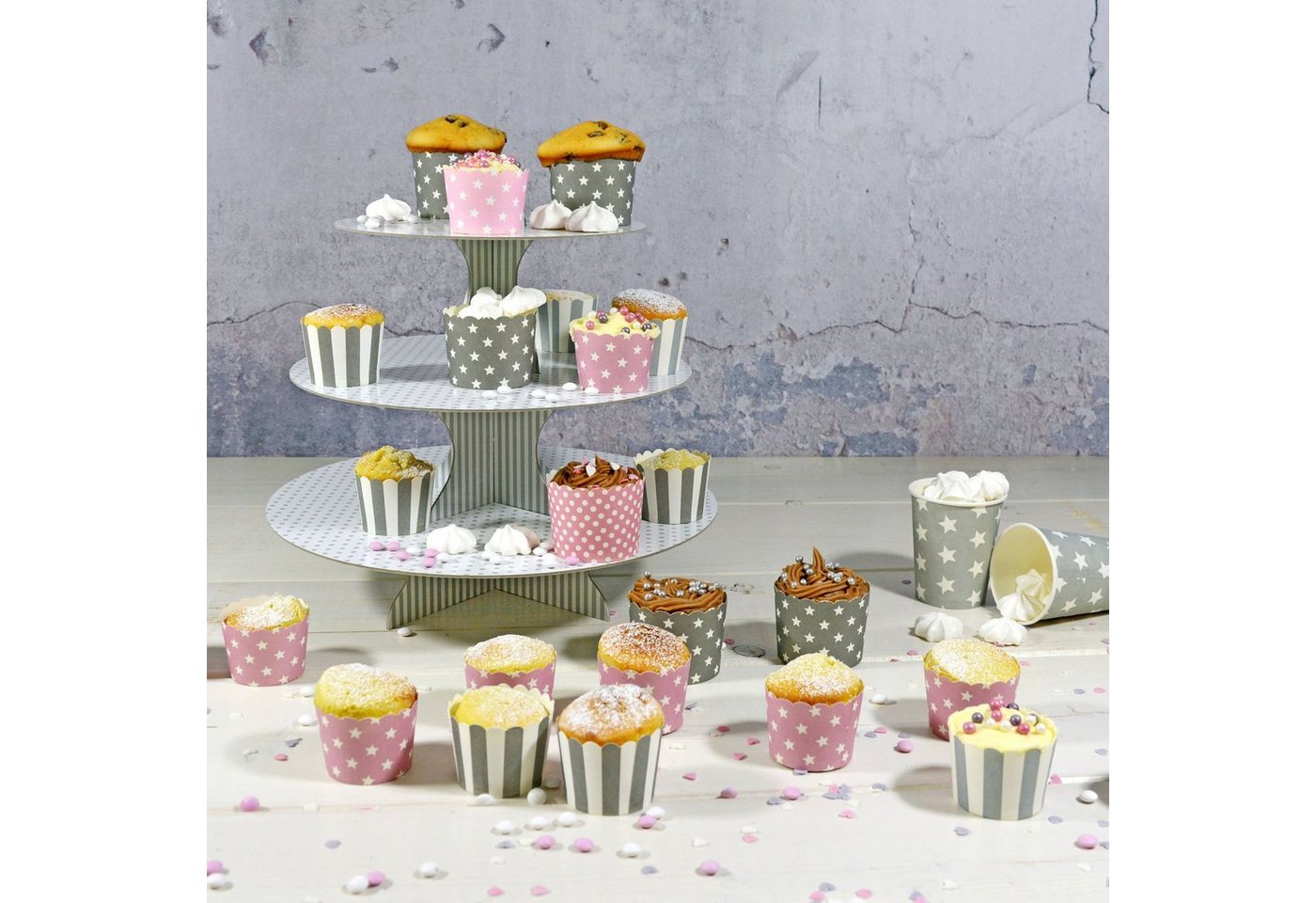 Frau WUNDERVoll Muffinform Muffin Backformen, klein Durchmesser 5 cm, rosa, (100-tlg)