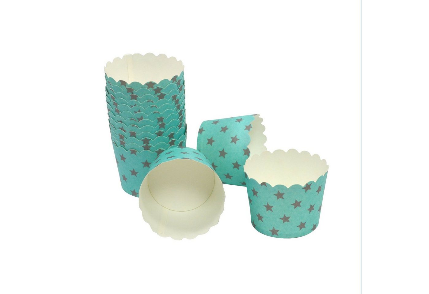 Frau WUNDERVoll Muffinform Muffin Backformen, klein Durchmesser 5 cm, türkis, (100-tlg)