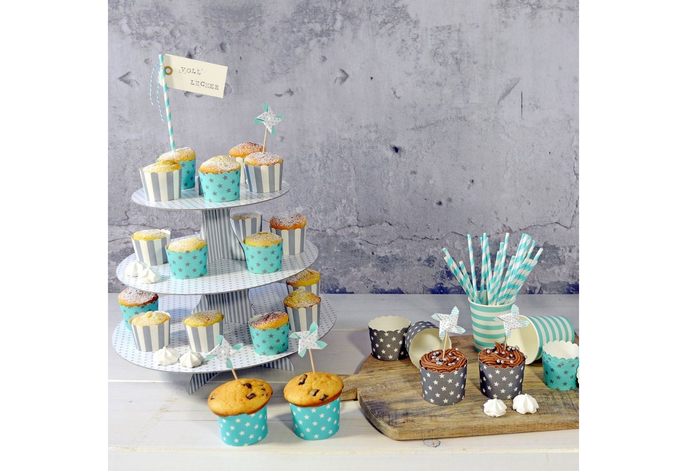 Frau WUNDERVoll Muffinform Muffin Backformen, klein Durchmesser 5 cm, türkis, (100-tlg) Bild 4